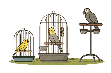 چه اندازه قفسی برای پرنده‌ام مناسبه؟ 